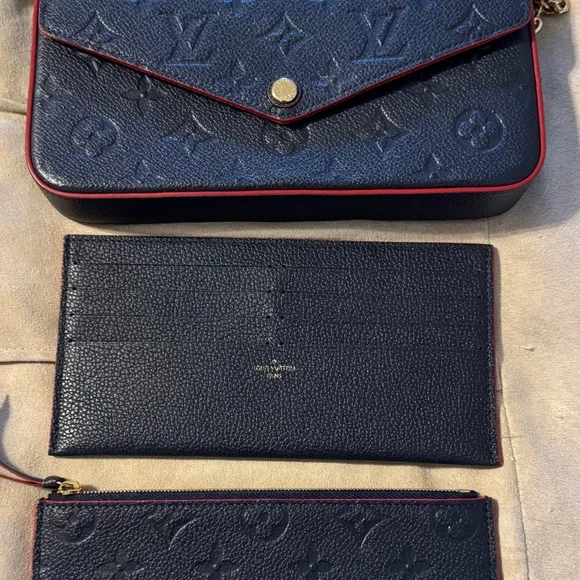 Louis Vuitton Empreinte Felicie Pochette in Leather Color:  Marine Rouge - Picture 8 of 11